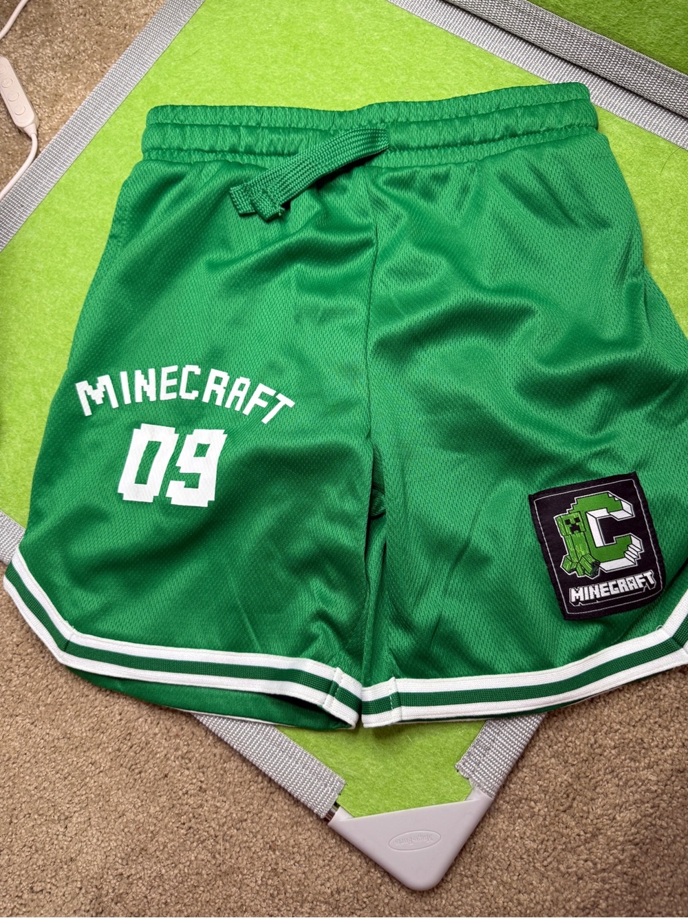 Minecraft Kids' Green Athletic Shorts